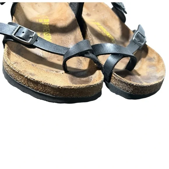 Birkenstock Mayari Black Birko-Flor Strap Toe Loop Sandals Size 39 - Picture 3 of 11